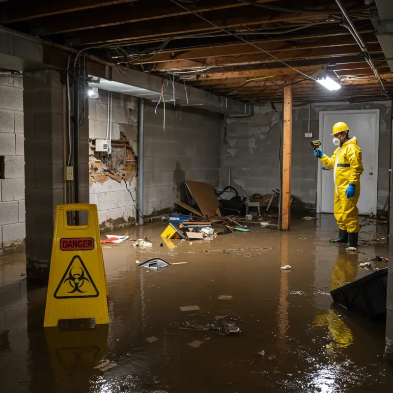 Flooded Basement Electrical Hazard in Grand Mound, WA Property